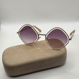 Purple SunglassesChloe Women's Gold Geometric Sunglasses